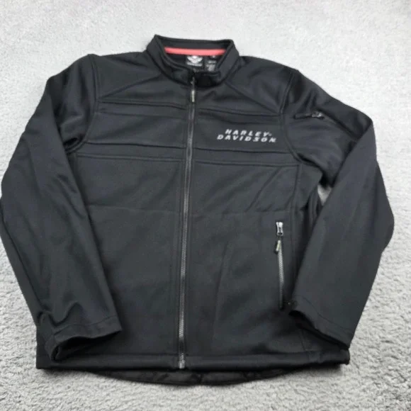 Harley Davidson Mens 2013 Black Precision Softshell Zip Jacket Medium